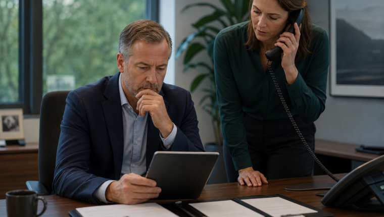 Manager verifieert een gericht verzoek telefonisch